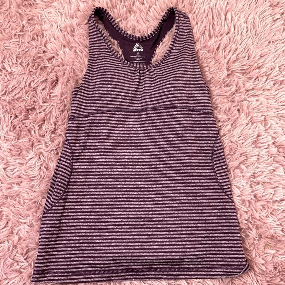 Stripe Built in a bra Workout Tank